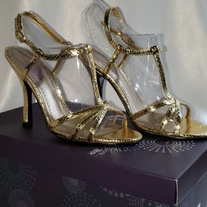 BP Platinum (Nordstrom) Gold Snake Skin Heels